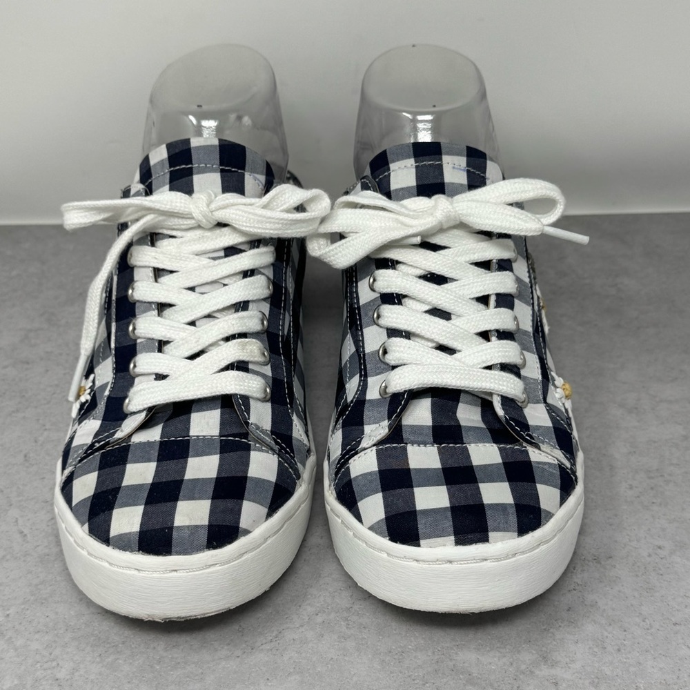 Betsey Johnson Edna Black & White Gingham Checkered Slip On Sneakers 7.5 - Picture 2 of 12
